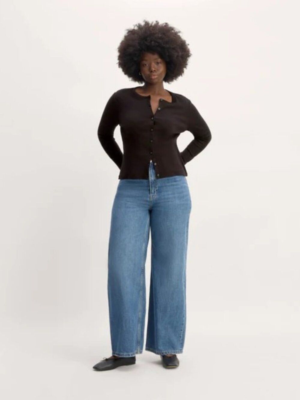 Everlane The Vintage Rib Cardigan in Black - Size M